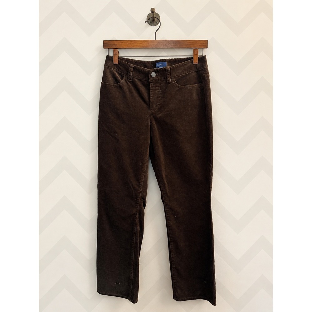 Talbots Corduroy Pants Curvy Fit Straight Leg Brown 6P